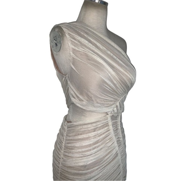 RARE SIMKHAI Seraiah Gathered Midi Dress in Thorn Midi Dress - Picture 10 of 15